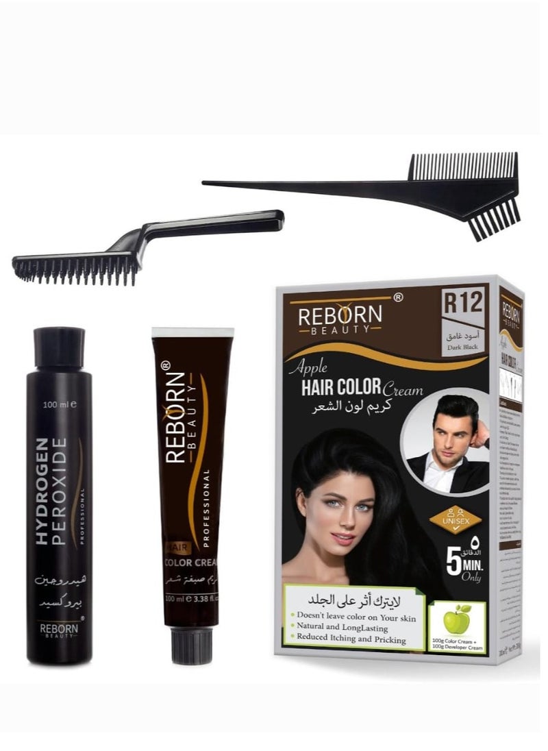 REBORN - Repron hair color cream is a dark black color that does not leave any traces on the skin and works in only 5 minutes - Image 1