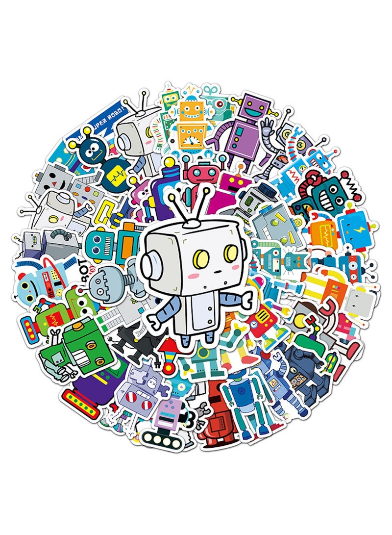 50Pcs Cute Robot Stickers Science Theme Vinyl Waterproof Decals for Computer Skateboard Laptop Water Bottle Luggage Notebook for  Teens Adult - Image 1