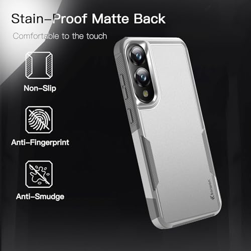 KARWAN Shockproof Back Case Cover Compatible with Samsung Galaxy S25 Edge, Heavy Duty Case with 360 Degree Camera Protection, Dual Layer Rugged Bumper Protection Cover with Matte Finish (White) - Image 2
