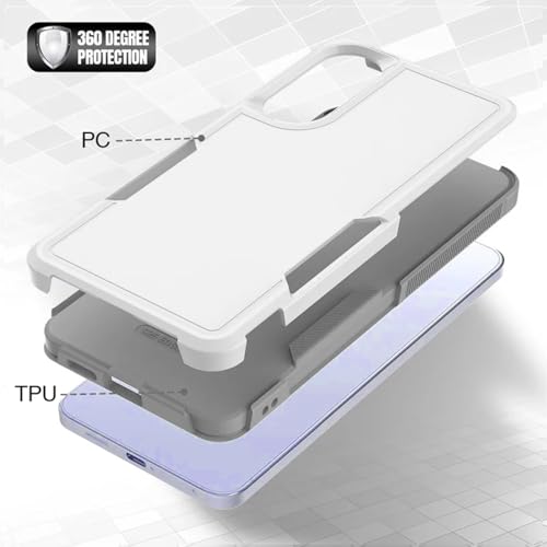 KARWAN Shockproof Back Case Cover Compatible with Samsung Galaxy S25 Edge, Heavy Duty Case with 360 Degree Camera Protection, Dual Layer Rugged Bumper Protection Cover with Matte Finish (White) - Image 4