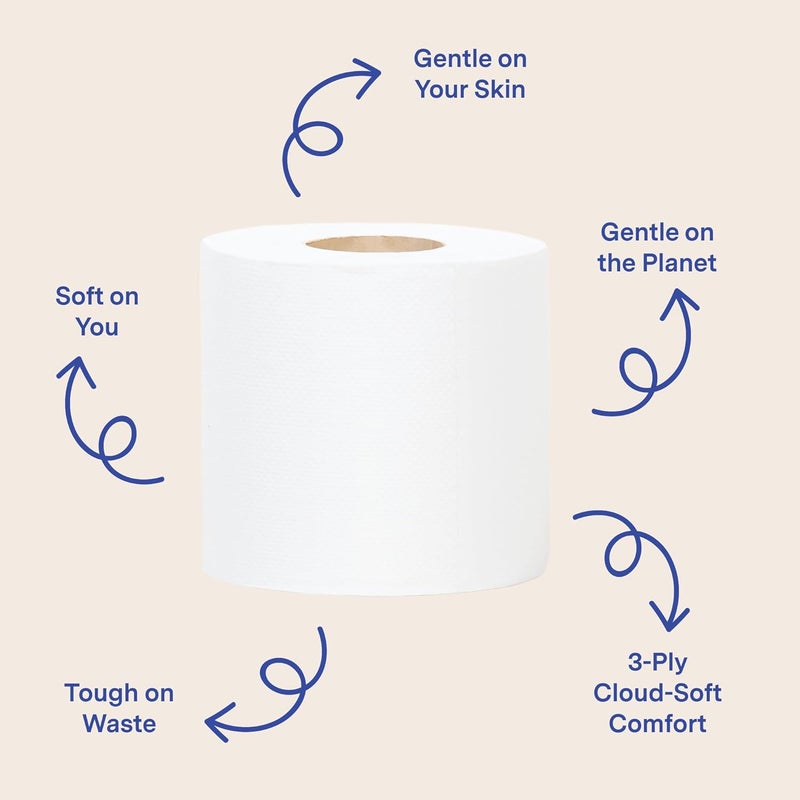 Repurpose Compostables Repurpose 100% Bamboo Toilet Paper, 3-Ply, Tree-Free, Plastic-Free, FSC Certified, Septic Safe, Fast Dissolving, RV-Friendly, 12 Rolls (300 Sheets/Roll), No Fragrance/Dyes - Image 4