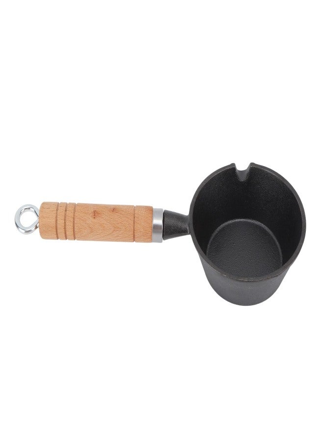 Mini Egg Frying Pan Cast Iron Solid Wood Handle Mini Pre Seasoned Skillet for Indoor Outdoor Cooking 11x5cm / 4.3x2.0in - Image 3