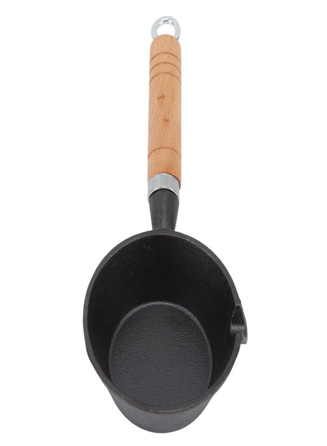 Mini Egg Frying Pan Cast Iron Solid Wood Handle Mini Pre Seasoned Skillet for Indoor Outdoor Cooking 11x5cm / 4.3x2.0in - Image 4