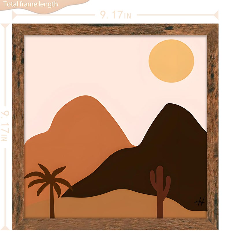 Picrit 8x8 Picture Frame  Photo Frame for Wall Mounting Display  Brown - Image 2