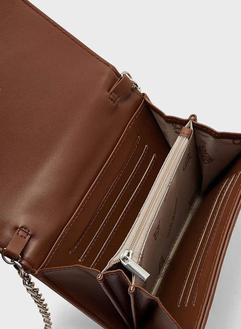 STEVE MADDEN Logo Detailed Flap Over Crossbody