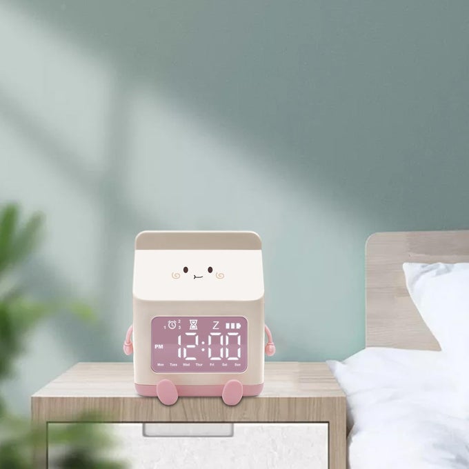 CARTOON MILK BOX ALARM CLOCK MULTIFUNCTIONAL STUDENT DEDICATED ELECTRONIC ALARM CLOCK CHILDRENS DIGITAL ALARM CLOCK