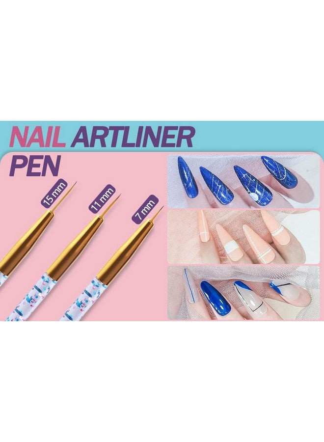 Artdone 35Pcs Nail Art Pens Brushesnail Art Tool Setnail Dotting Toolsnail Dust Brushstriping Nail Art Brushes For Long Linesnail Drawing Pen For Nail Design - Image 5
