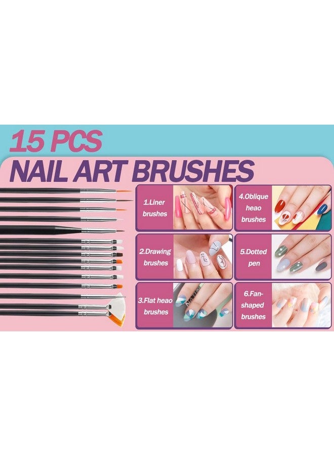 Artdone 35Pcs Nail Art Pens Brushesnail Art Tool Setnail Dotting Toolsnail Dust Brushstriping Nail Art Brushes For Long Linesnail Drawing Pen For Nail Design - Image 3