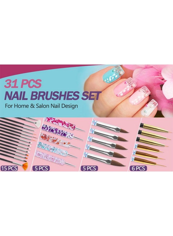 Artdone 35Pcs Nail Art Pens Brushesnail Art Tool Setnail Dotting Toolsnail Dust Brushstriping Nail Art Brushes For Long Linesnail Drawing Pen For Nail Design - Image 2