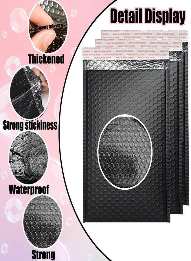 xlehoely 50 PCS Bubble Mailers,Black Poly Padded Envelopes,Waterproof Shipping Bags,Mailing Envelopes Bubble Padded,Self Seal Cushion Envelopes for Mailing,Shipping,Packing,Small Business,3 Sizes - Image 3