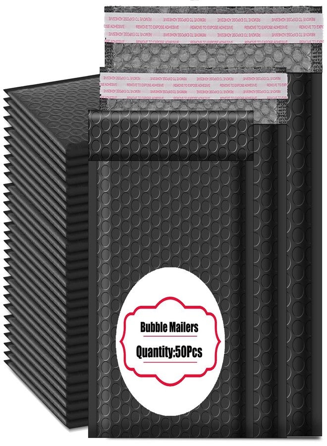 xlehoely 50 PCS Bubble Mailers,Black Poly Padded Envelopes,Waterproof Shipping Bags,Mailing Envelopes Bubble Padded,Self Seal Cushion Envelopes for Mailing,Shipping,Packing,Small Business,3 Sizes - Image 1