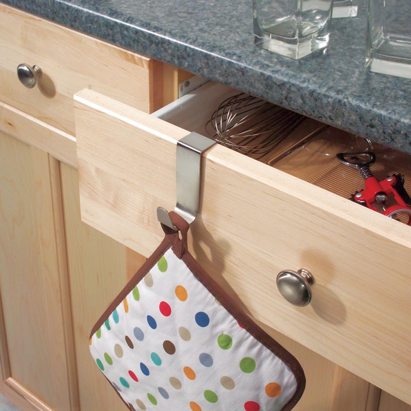 iDesign Forma Brushed Stainless Steel Over-The-Cabinet Storage Hook - 1" x 2.25" x 3" - Image 5