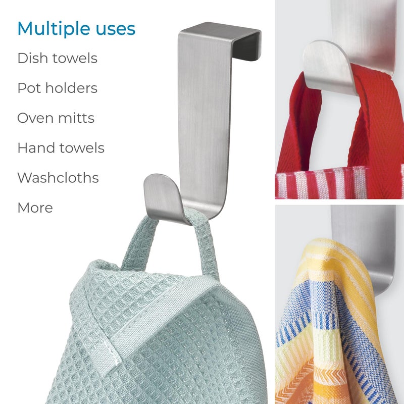 iDesign Forma Brushed Stainless Steel Over-The-Cabinet Storage Hook - 1" x 2.25" x 3" - Image 4