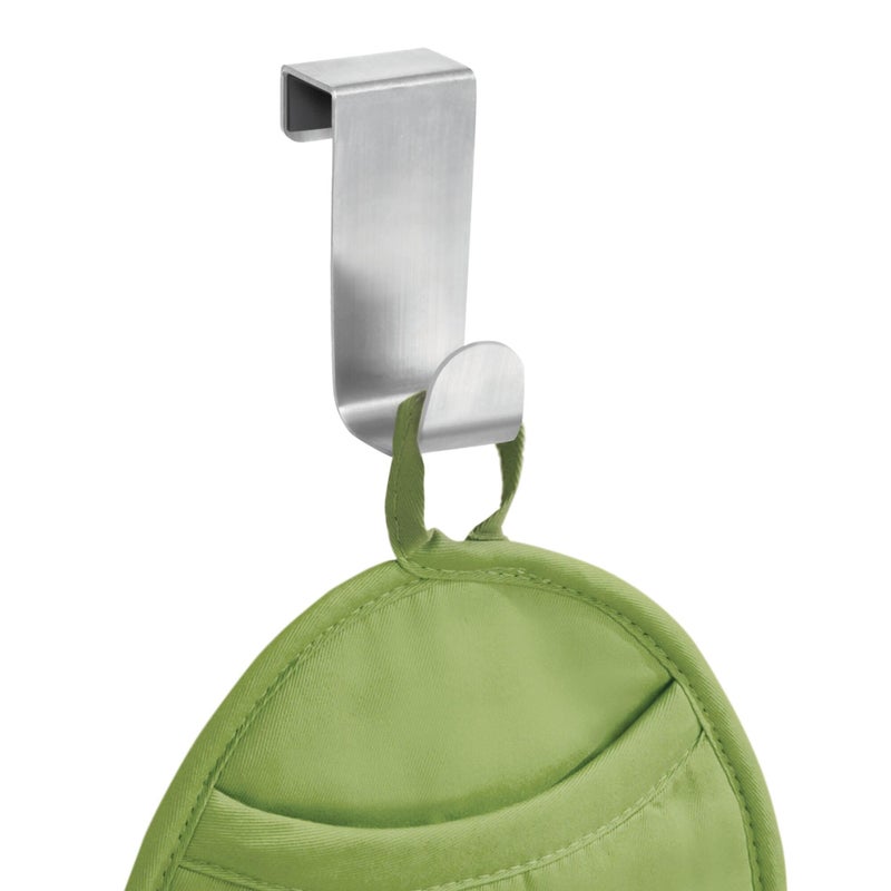 iDesign Forma Brushed Stainless Steel Over-The-Cabinet Storage Hook - 1" x 2.25" x 3" - Image 1