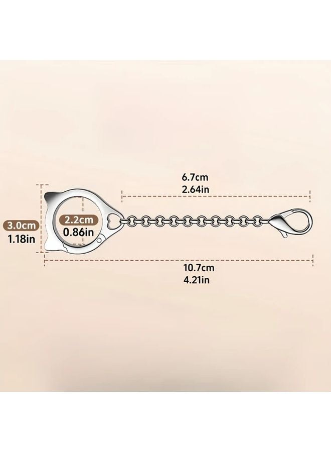 Classic Black Cat Head Ring Hanging Chain Stainless Steel Phone Case with Detachable Lanyard - Image 2