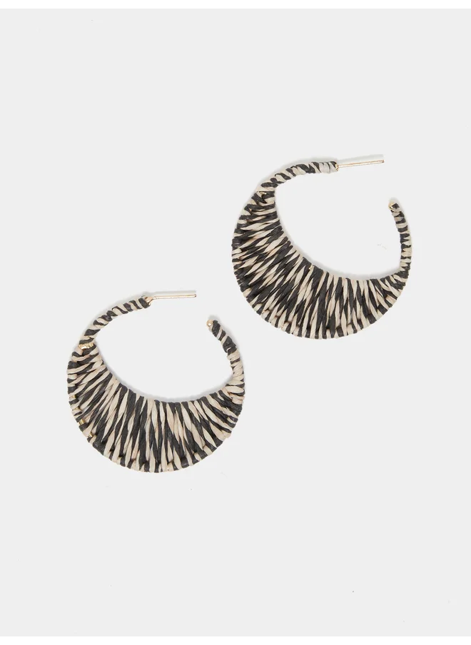 ستايلي Styli Textured Hoop Earrings