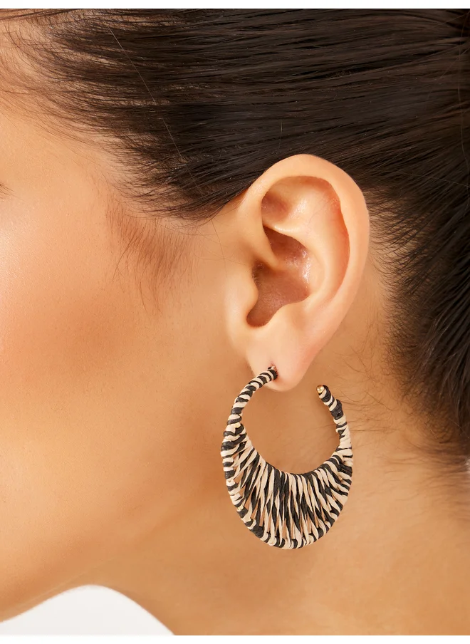 ستايلي Styli Textured Hoop Earrings