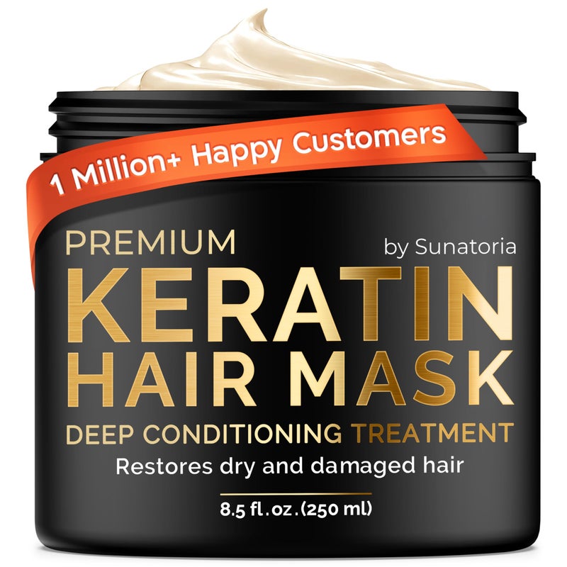 SUNATORIA Keratin Hair Mask - Deep Conditioner for Dry Damaged Hair - Hydrates, Repairs, Nourishes - Keratin Hair Treatment - Deep Conditioning Hair Mask - Keratina Mascarilla Para el Cabello - Image 1