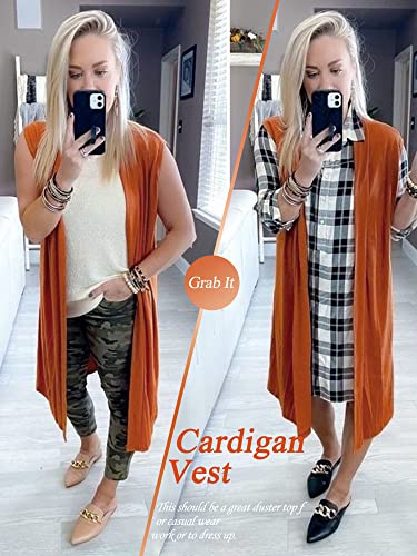ZXZY Women Casual Sleeveless Open Front Tunic Vest Long Cardigan Tops Coat - Image 5