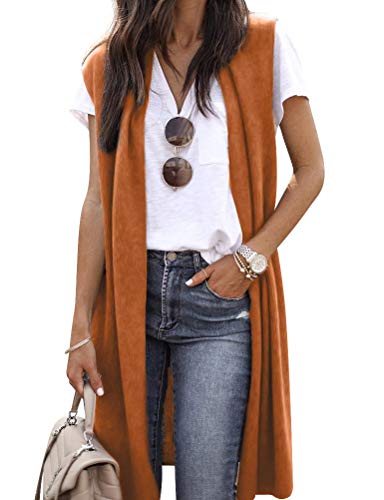 ZXZY Women Casual Sleeveless Open Front Tunic Vest Long Cardigan Tops Coat - Image 4