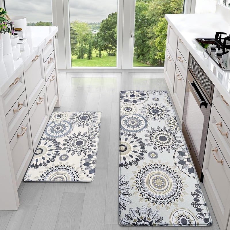 Sofort Kitchen Rug Set of 2 Anti Fatigue Kitchen Mats for Floor, Non Slip Waterproof Kitchen Rugs, Ergonomic Cushioned Comfort Standing Mats for Laundry, Office, Sink - Image 2