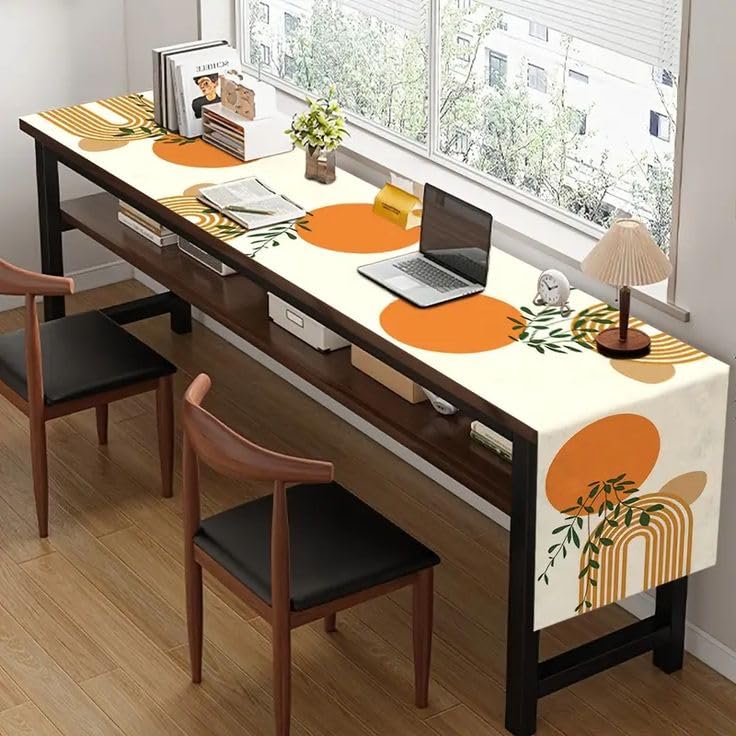 GLOY ® Luxurious 100% Natural Pure Cotton Material Handmade Heat Resistant and Washable 6 Seater Table Runner (Size-14"x72") for Dining Table Runner| Centre Table| Kitchen Linen (Green Flower Print) - Image 2