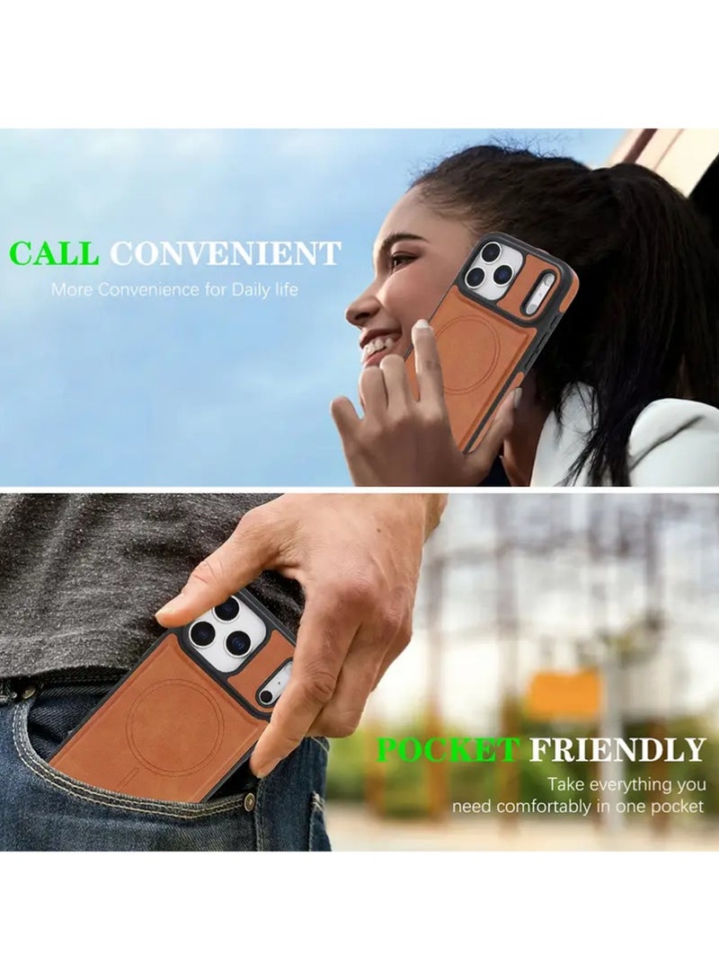 X-level iPhone 17 Pro Max Case Cover,Q-Magnetic Wireless Charging Phone Cover , Business Style Cover Compatible with Apple 17 Pro Max  – Premium Matte Brown-Friendly Finish, Full Protection Anti-Drop Design, Dropresistant Case - Image 2