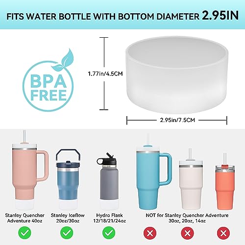 PICcircuit 2PCS for Stanley Boot, Silicone Bottom for Quencher Adventure 40oz 30oz IceFlow 20oz 30oz Bottle&for Hydroflask Tumbler 12-24oz for Stanley Cup Accessories Avoid Scratches&Noise - Image 2