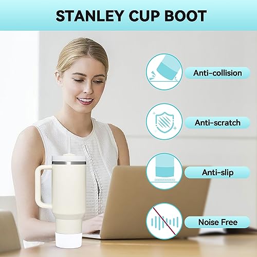 PICcircuit 2PCS for Stanley Boot, Silicone Bottom for Quencher Adventure 40oz 30oz IceFlow 20oz 30oz Bottle&for Hydroflask Tumbler 12-24oz for Stanley Cup Accessories Avoid Scratches&Noise - Image 5