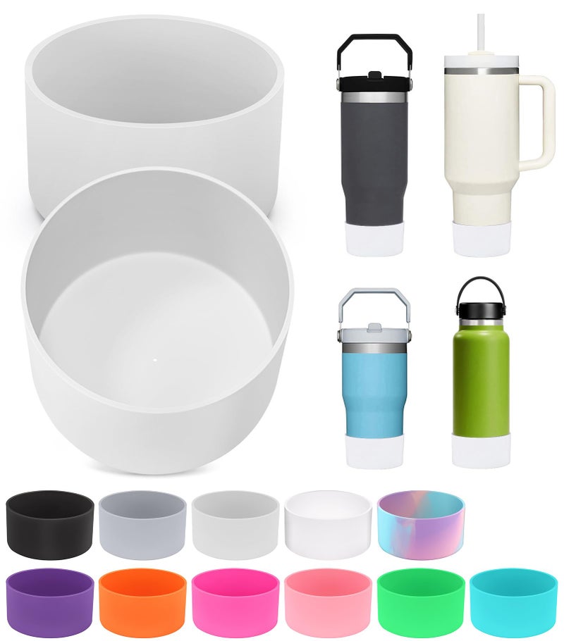 PICcircuit 2PCS for Stanley Boot, Silicone Bottom for Quencher Adventure 40oz 30oz IceFlow 20oz 30oz Bottle&for Hydroflask Tumbler 12-24oz for Stanley Cup Accessories Avoid Scratches&Noise - Image 1