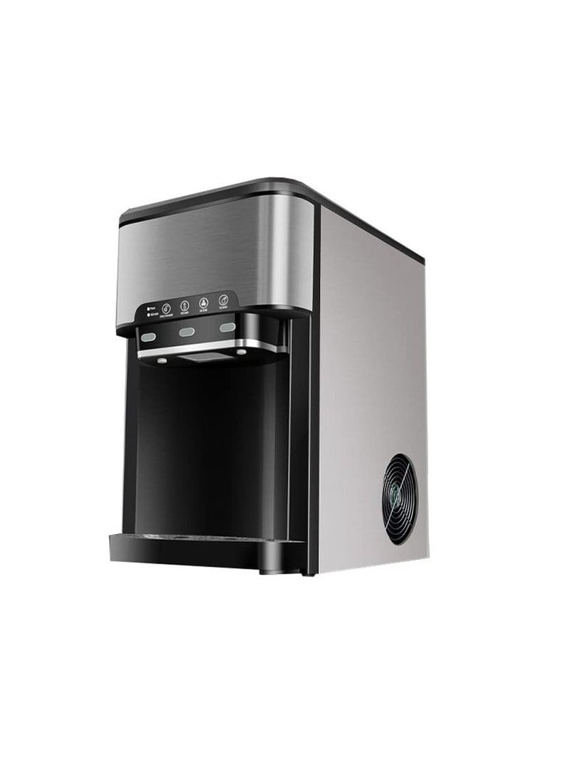 Cool Baby 3-in-1 Countertop Water Dispenser with Ice Maker, Hot & Cold, Stainless Steel, 460W, Round Ice, Dual Water Intake - Image 1