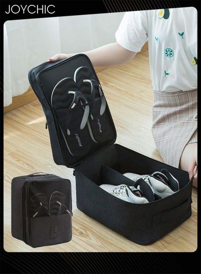 Joychic Shoe Bags for Travel Holds 3 Pair of Shoes Storage Organizer Travel Bag for Packing Travel Essentials for Flying Carry on Luggage Travel Accessories Black  - Image 1