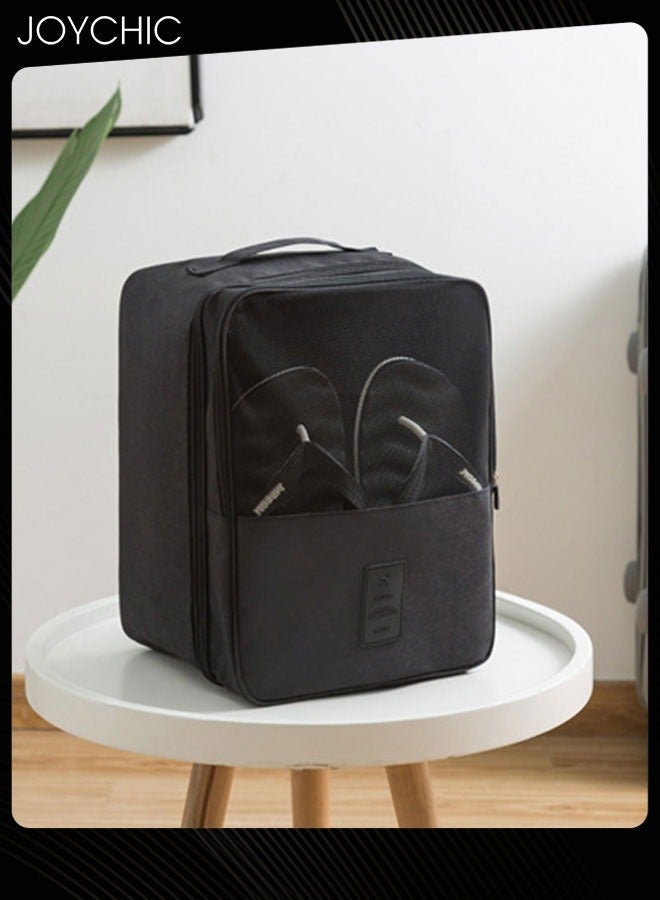 Joychic Shoe Bags for Travel Holds 3 Pair of Shoes Storage Organizer Travel Bag for Packing Travel Essentials for Flying Carry on Luggage Travel Accessories Black  - Image 3