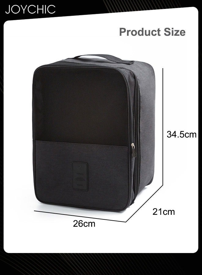 Joychic Shoe Bags for Travel Holds 3 Pair of Shoes Storage Organizer Travel Bag for Packing Travel Essentials for Flying Carry on Luggage Travel Accessories Black  - Image 4