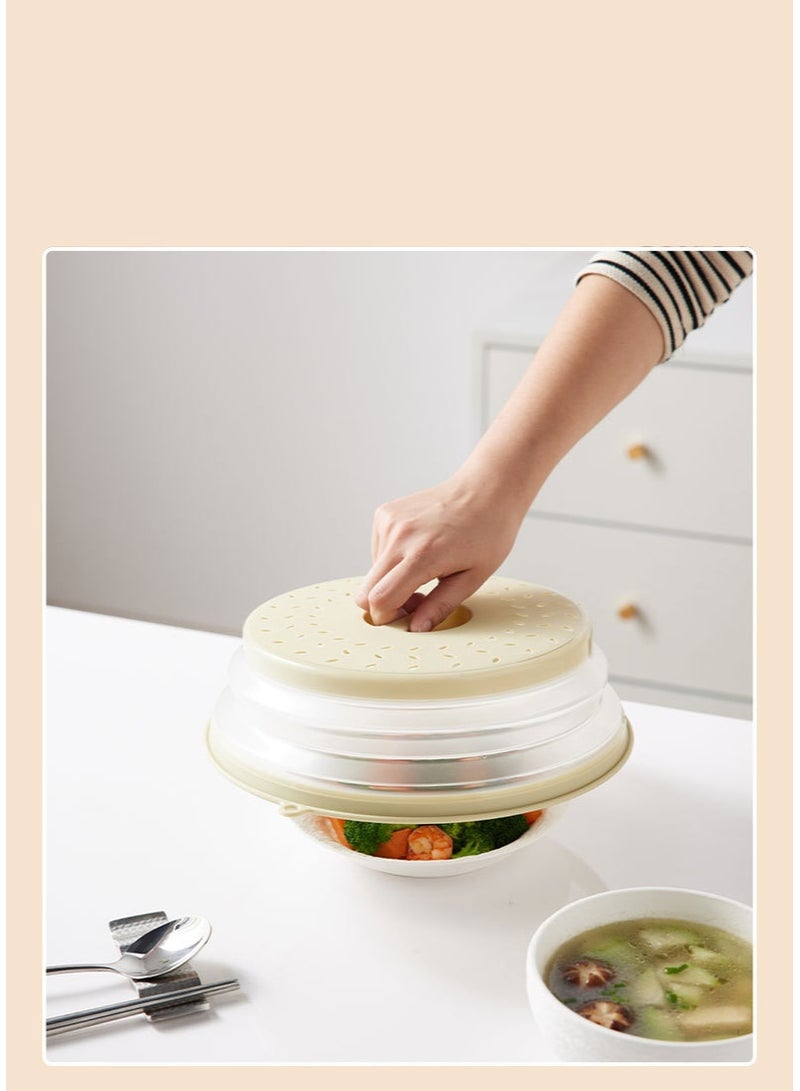 هومستر غطاء رشاش المايكروويف القابل للطي -غطاء مضاد للرش متعدد الوظائف، مادة TPR عالية الشفافية، غطاء تدفئة أبيض قابل للطي واقٍ من الرش قابل للطي، غسالة ماكينات للتهوية والغسالة آمنة -مضاعفة كسلة تجفيف الفاكهة والتغليف -أداة المطبخ لتحضير الوجبات وإعادة التسخين، 27 سم - Image 5