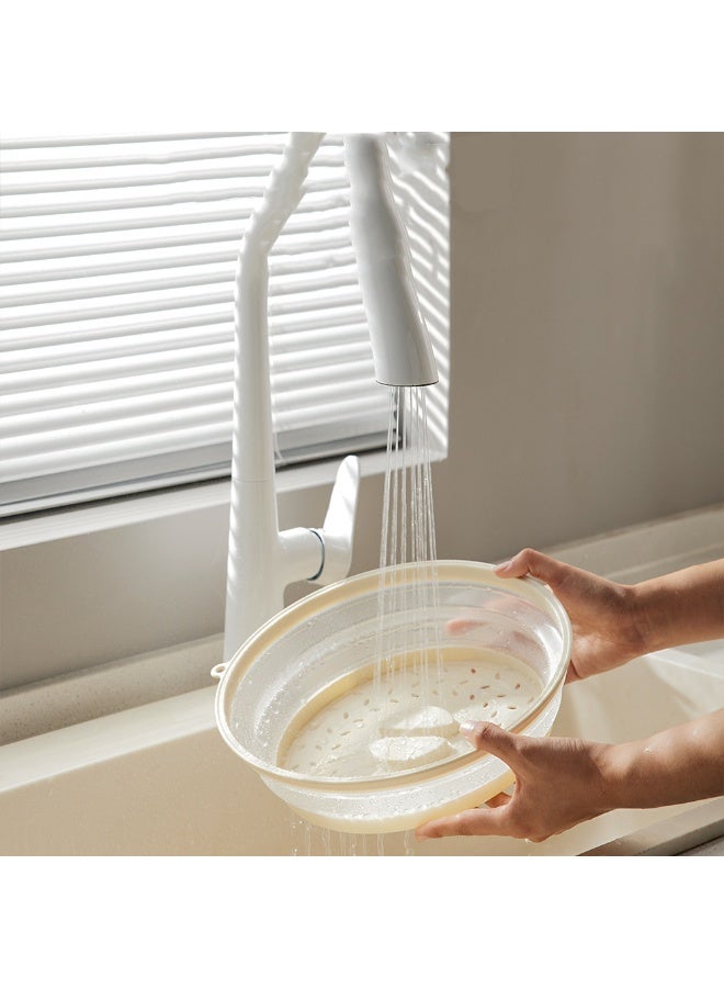 هومستر غطاء رشاش المايكروويف القابل للطي -غطاء مضاد للرش متعدد الوظائف، مادة TPR عالية الشفافية، غطاء تدفئة أبيض قابل للطي واقٍ من الرش قابل للطي، غسالة ماكينات للتهوية والغسالة آمنة -مضاعفة كسلة تجفيف الفاكهة والتغليف -أداة المطبخ لتحضير الوجبات وإعادة التسخين، 27 سم - Image 4