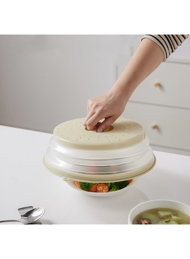 HOMESTAR Foldable Microwave Splatter Cover - Multi-Function Anti-Splash Foldable Lid, High-Transparency TPR Material, Oil-Resistant Splatter Guard Foldable White Heating Cover, Vented & Dishwasher Safe – Doubles as Fruit Drainer Basket & Colander – Kitchen Gadget for Meal Prep & Reheating, 27 cm - Image 3
