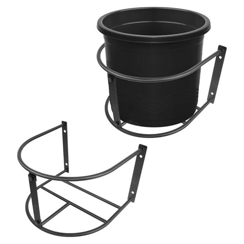 HDYEGY 2 Pack Bucket Holder5 Gallon Water and Feed Bucket Holder Wall Mounted Hanger for HorseGoatSheep and Other Livestock145x136x92 Inch - Image 1