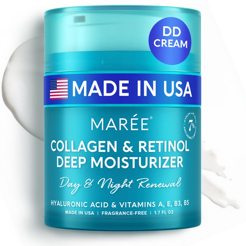 MAREE Face Moisturizer Retinol DD Cream for Face - Daily Wrinkle Cream for Women - Anti Aging Face Cream - Facial Moisturizer with Collagen - Crema Hidratante Para la Cara for Skin Tightening - Image 1