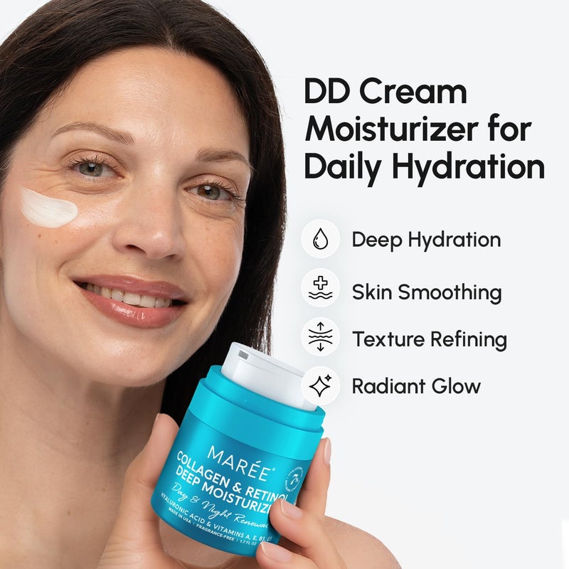 MAREE Face Moisturizer Retinol DD Cream for Face - Daily Wrinkle Cream for Women - Anti Aging Face Cream - Facial Moisturizer with Collagen - Crema Hidratante Para la Cara for Skin Tightening - Image 2