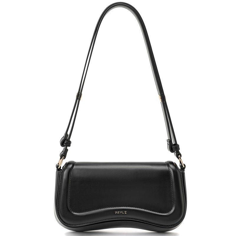 Keyli Shoulder Bag for Women mini Crossbody Purses Retro Classic Handbag Waterproof Vegan Leather Clutch Tote Hobo Purse Designer Bags with Adjustable Strap Black - Image 1