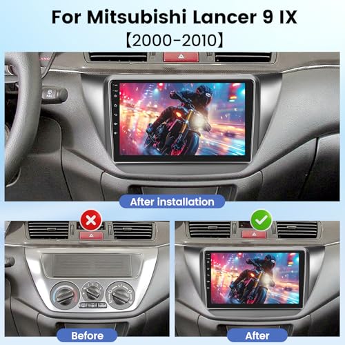 EKAT 2G64G Radio for Mitsubishi Lancer 9 IX 20002010 Android 13 Car Stereo with 9 inch Touch Screen CarplayAndroid Auto1080PBluetoothWiFi AHD Backup Camera - Image 3