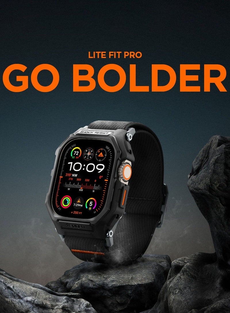 Spigen Lite Fit Pro Apple Watch ULTRA 3 / Ultra 2/1 (49mm) Case with Band - Matte Black - Image 3