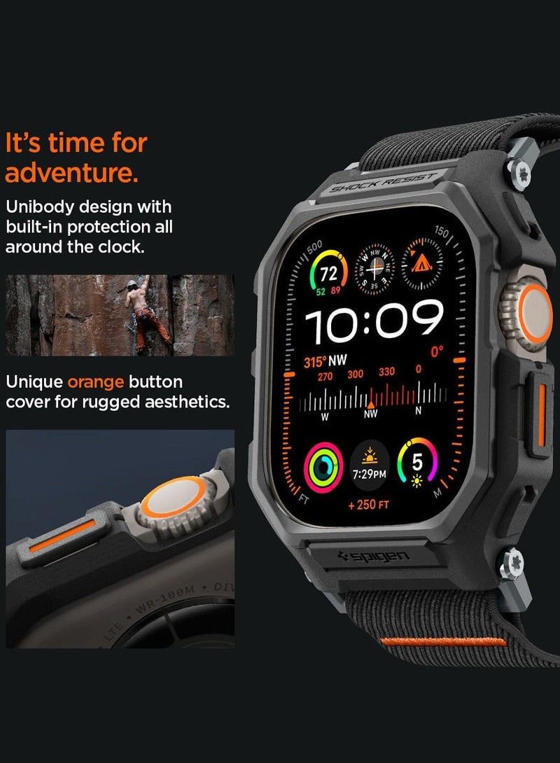 Spigen Lite Fit Pro Apple Watch ULTRA 3 / Ultra 2/1 (49mm) Case with Band - Matte Black - Image 5
