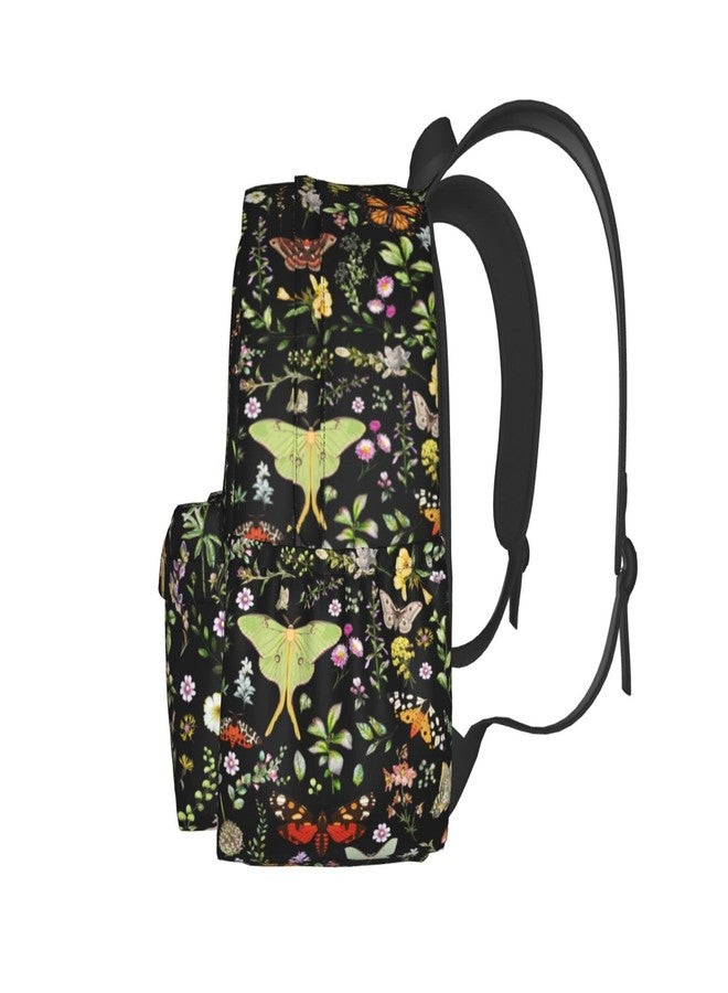 MOLIAN Butterflies Moths Flower Stylish Backpack With Adjustable Padded Shoulder Straps Daypacks For College Travel One Size - Image 3