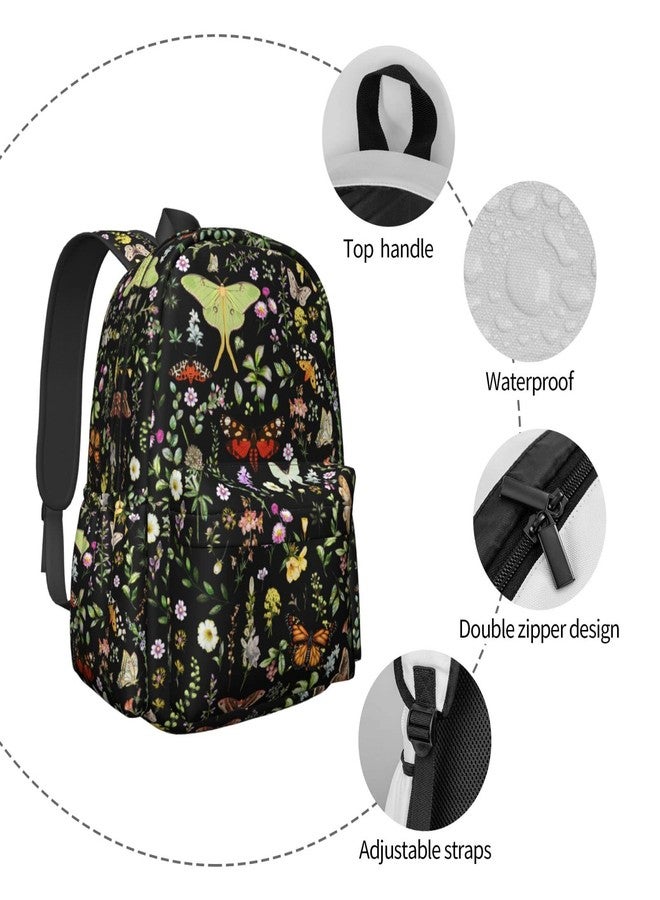 MOLIAN Butterflies Moths Flower Stylish Backpack With Adjustable Padded Shoulder Straps Daypacks For College Travel One Size - Image 5
