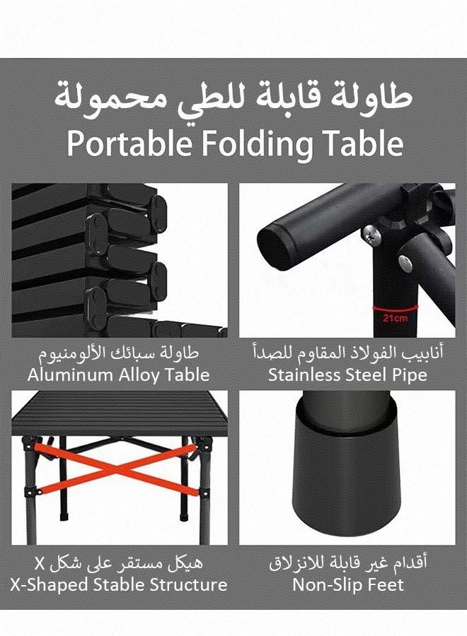 Kawkab Portable Folding Camping Table for 2-4 Persons Aluminum Collapsible Table Lightweight with Carry Bag for Camping, Hiking, Picnics, BBQ, Beach Trips & Tailgating - Image 4