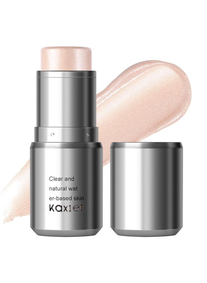 Kaxier Champagne Highlighter Stick, Sheer Shimmer Glow Face Highlighter, Radiance Balm for Glass Skin, Lightweight Creamy Multiuse Makeup Stick, Buildable Watercolor Makeup Balm #102 - Image 1