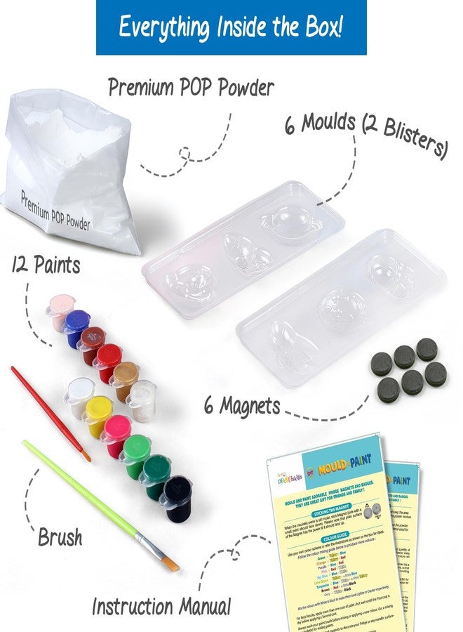 FIRSTCRY INTELLISKILLS مجموعة Intelliskills Premium DIY للقوالب والطلاء، اصنع نماذج فضائية ثلاثية الأبعاد مع 6 قوالب و12 لون طلاء و6 مغناطيسات، مجموعة طلاء للأطفال، مجموعة فنية للأطفال من عمر 5 سنوات فما فوق، هدية للأطفال، ألعاب تعليمية ممتعة (مغامرة فضائية) - Image 3