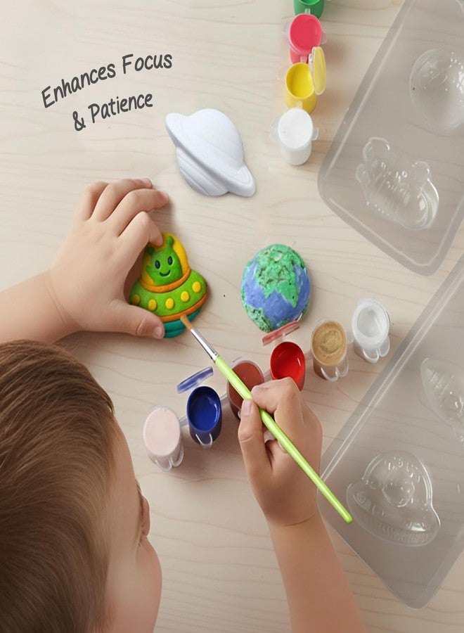 FIRSTCRY INTELLISKILLS مجموعة Intelliskills Premium DIY للقوالب والطلاء، اصنع نماذج فضائية ثلاثية الأبعاد مع 6 قوالب و12 لون طلاء و6 مغناطيسات، مجموعة طلاء للأطفال، مجموعة فنية للأطفال من عمر 5 سنوات فما فوق، هدية للأطفال، ألعاب تعليمية ممتعة (مغامرة فضائية) - Image 5
